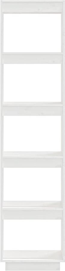 FIONERA Boekenkast kamerscherm 40x35x167 cm massief grenenhout wit