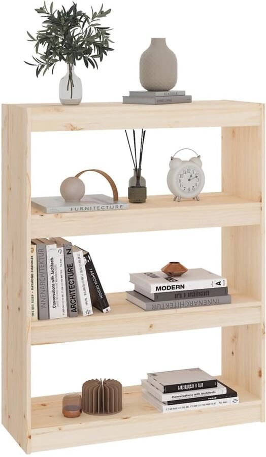 FIONERA Boekenkast kamerscherm 80x30x103 5 cm massief grenenhout