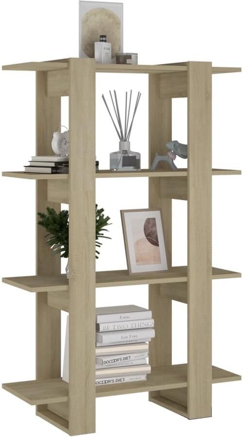 FIONERA Boekenkast kamerscherm 80x30x123 5 cm sonoma eikenkleurig