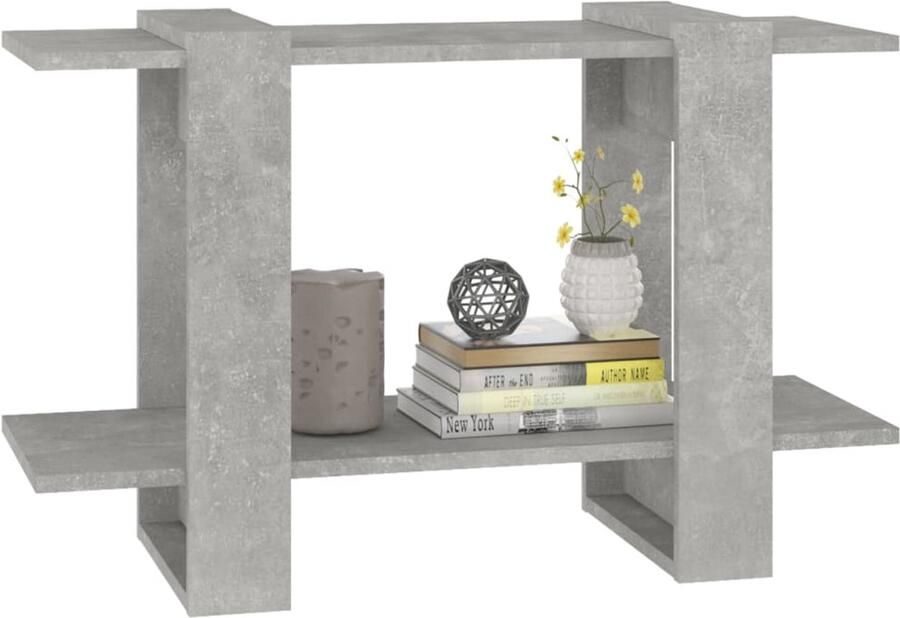 FIONERA Boekenkast kamerscherm 80x30x51 cm betongrijs