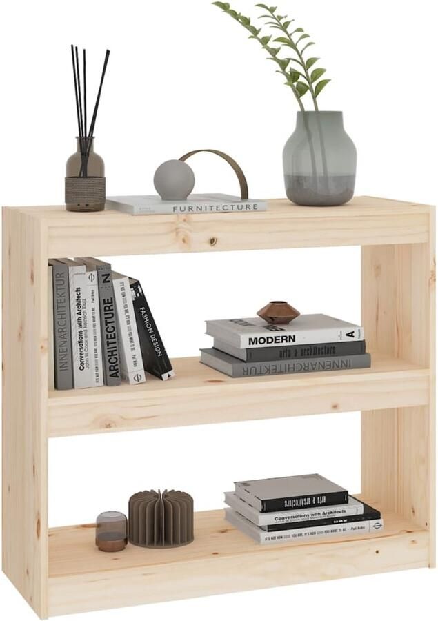 FIONERA Boekenkast kamerscherm 80x30x71 5 cm massief grenenhout