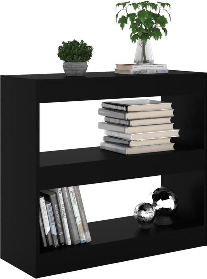 FIONERA Boekenkast kamerscherm 80x30x72 cm zwart