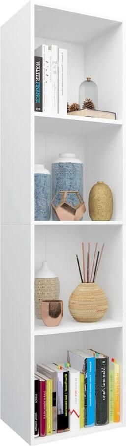 FIONERA Boekenkast tv-meubel 36x30x143 cm bewerkt hout wit