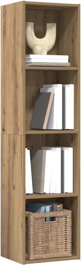 FIONERA Boekenkast tv-meubel 36x30x143cm bewerkt hout oud houtkleurig