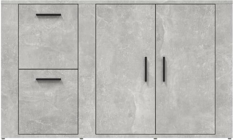 FIONERA Dressoir 100x33x59 5 cm bewerkt hout betongrijs