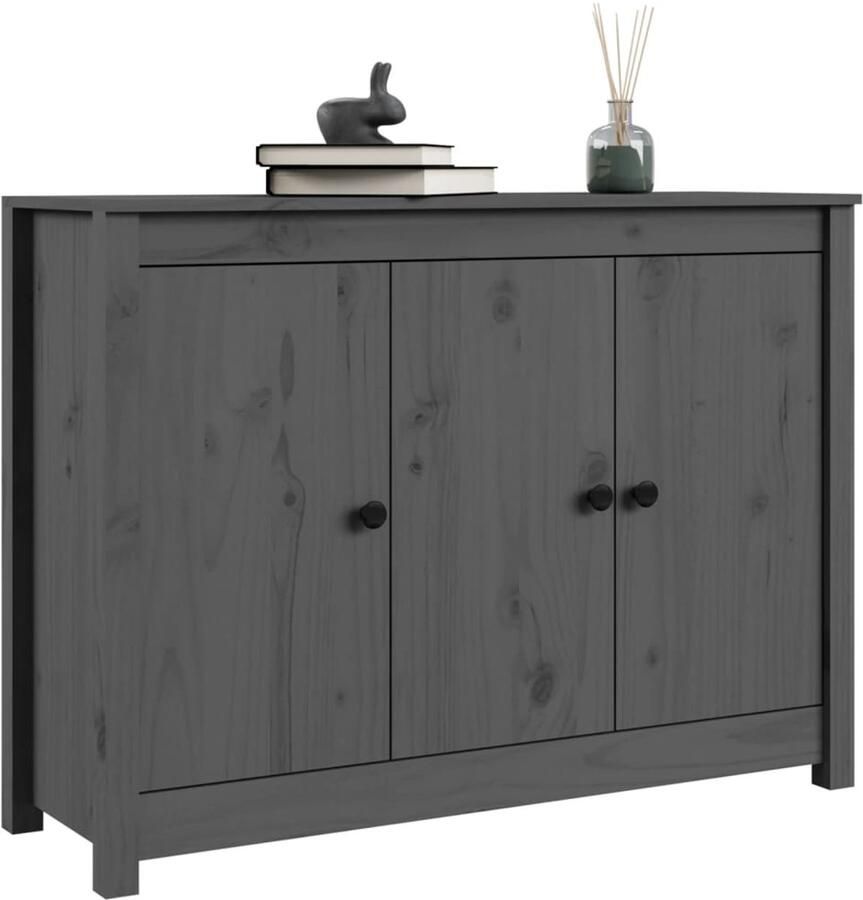 FIONERA Dressoir 100x35x74 cm massief grenenhout grijs