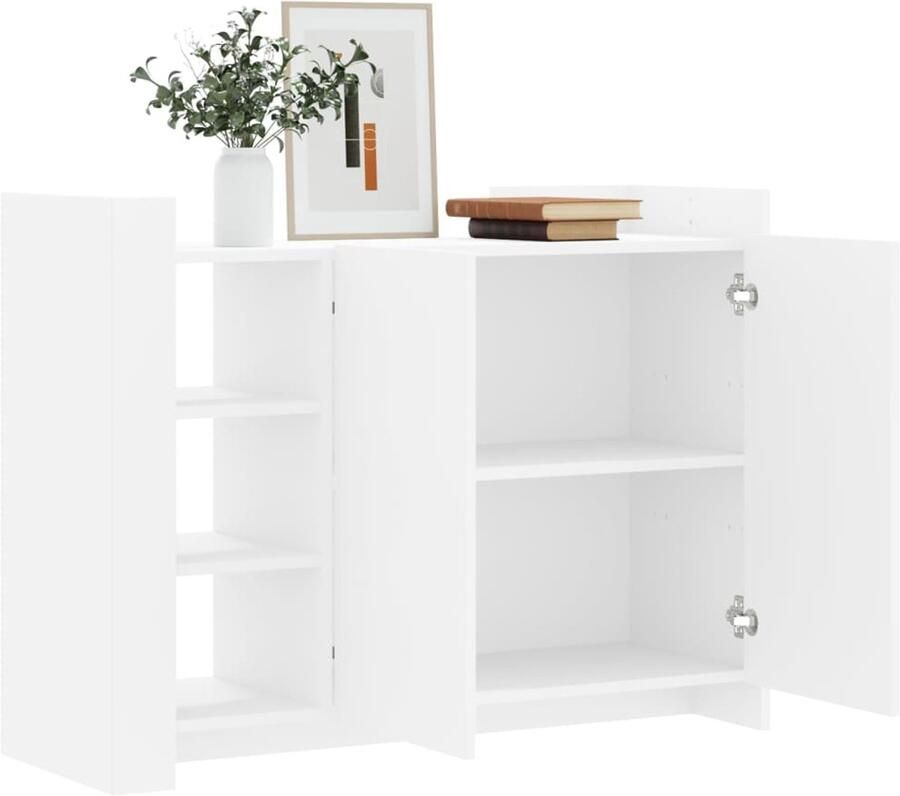 FIONERA Dressoir 100x35x75 cm bewerkt hout wit