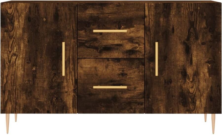 FIONERA Dressoir 100x36x60 cm bewerkt hout gerookt eikenkleurig