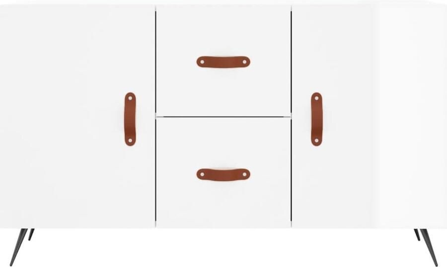 FIONERA Dressoir 100x36x60 cm bewerkt hout hoogglans wit