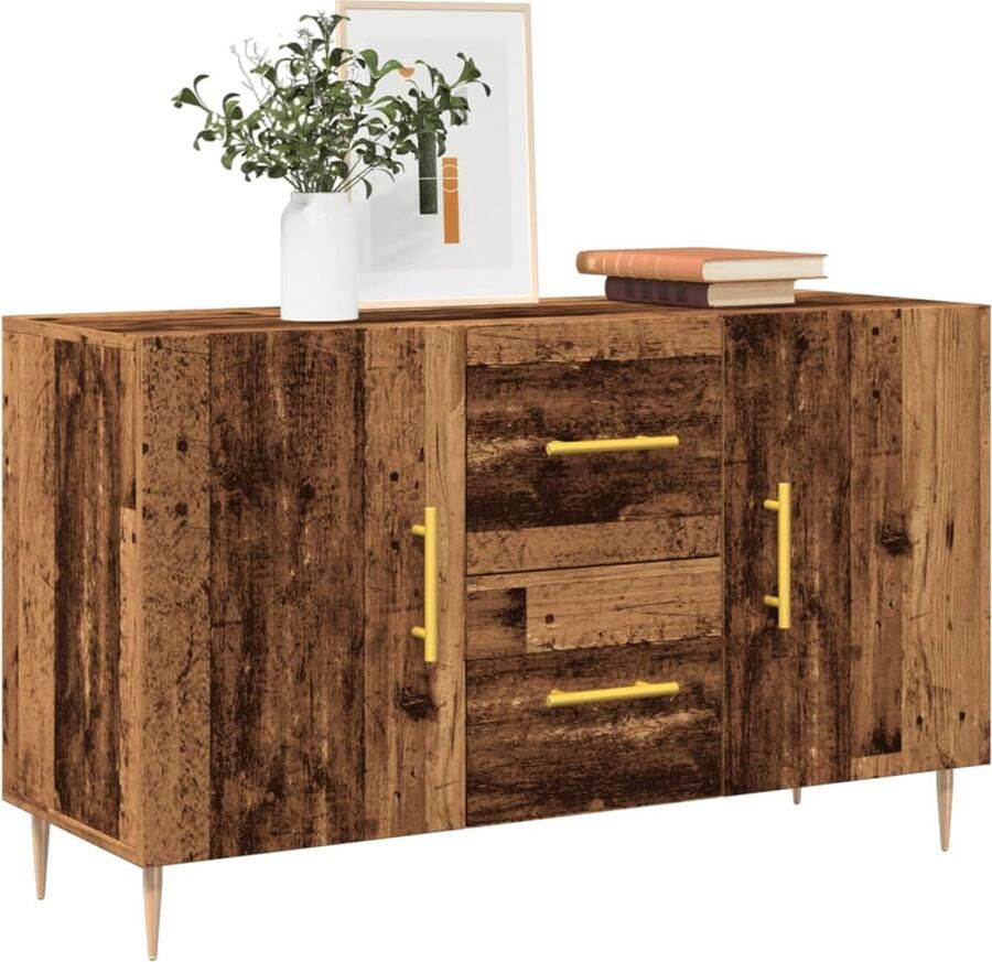 FIONERA Dressoir 100x36x60 cm bewerkt hout oud houtkleurig