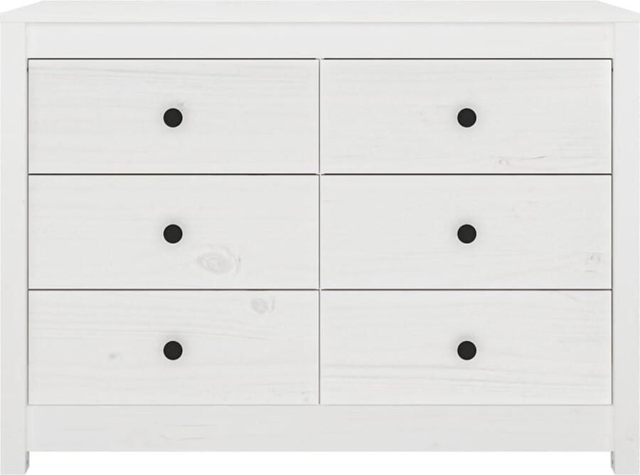 FIONERA Dressoir 100x40x72 cm massief grenenhout wit