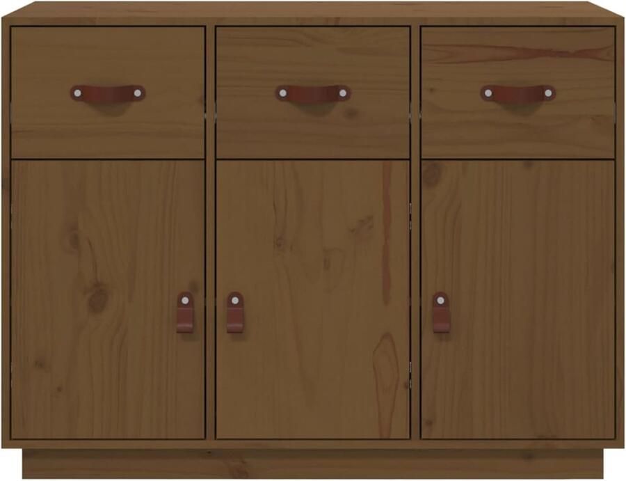 FIONERA Dressoir 100x40x75 cm massief grenenhout honingbruin