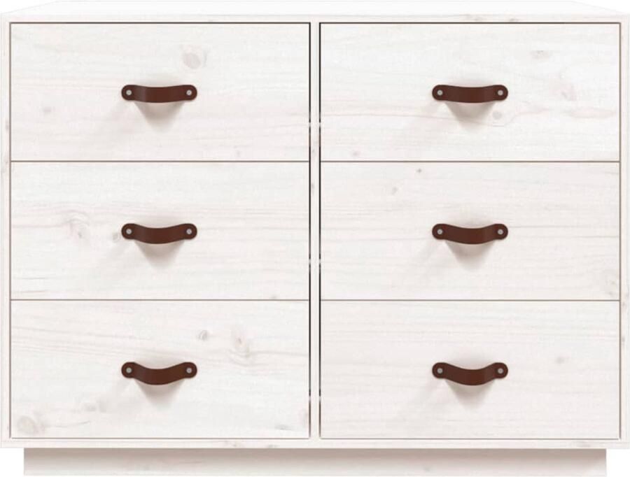 FIONERA Dressoir 100x40x75 cm massief grenenhout wit