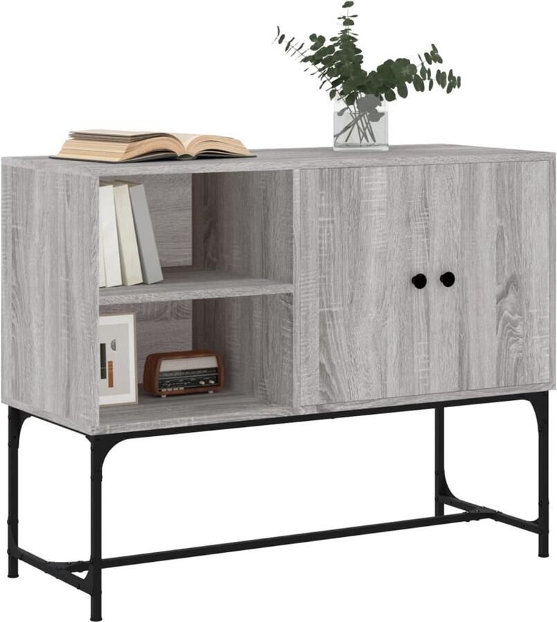 FIONERA Dressoir 100x40x79 5 cm bewerkt hout grijs sonoma eikenkleurig