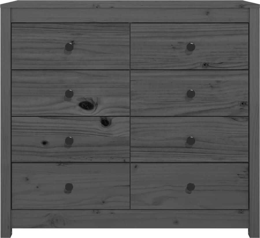 FIONERA Dressoir 100x40x90 cm massief grenenhout grijs