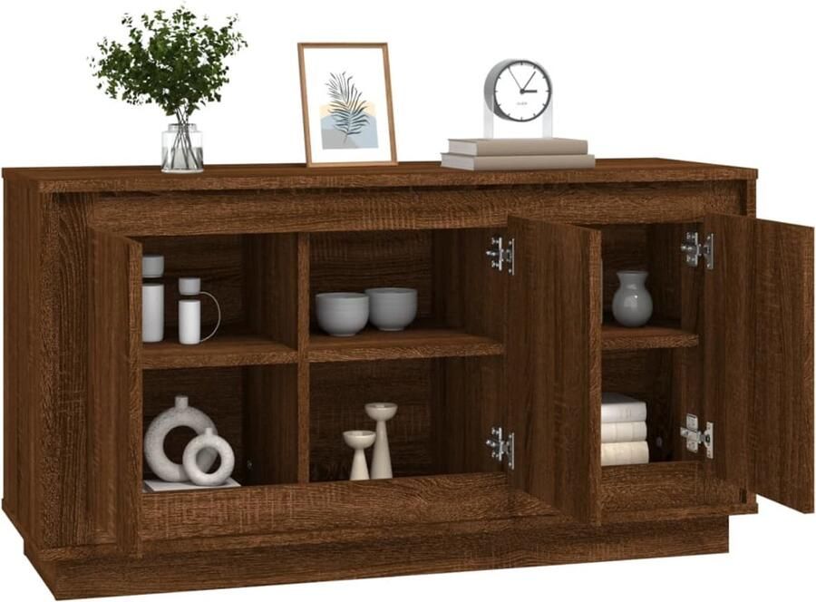 FIONERA Dressoir 102x35x55 cm bewerkt hout bruin eikenkleur