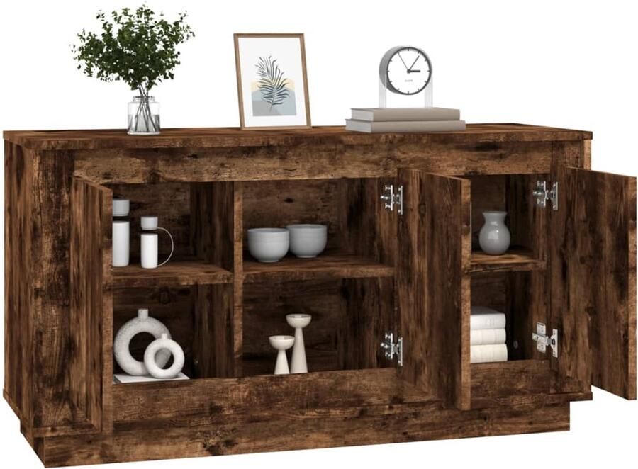 FIONERA Dressoir 102x35x55 cm bewerkt hout gerookt eikenkleurig