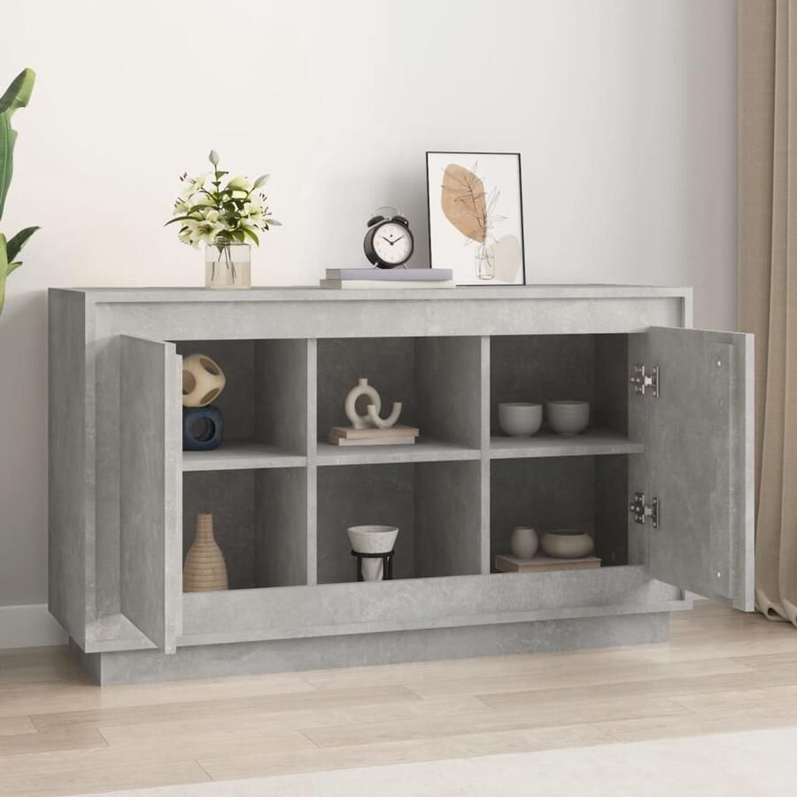 FIONERA Dressoir 102x35x60 cm bewerkt hout betongrijs