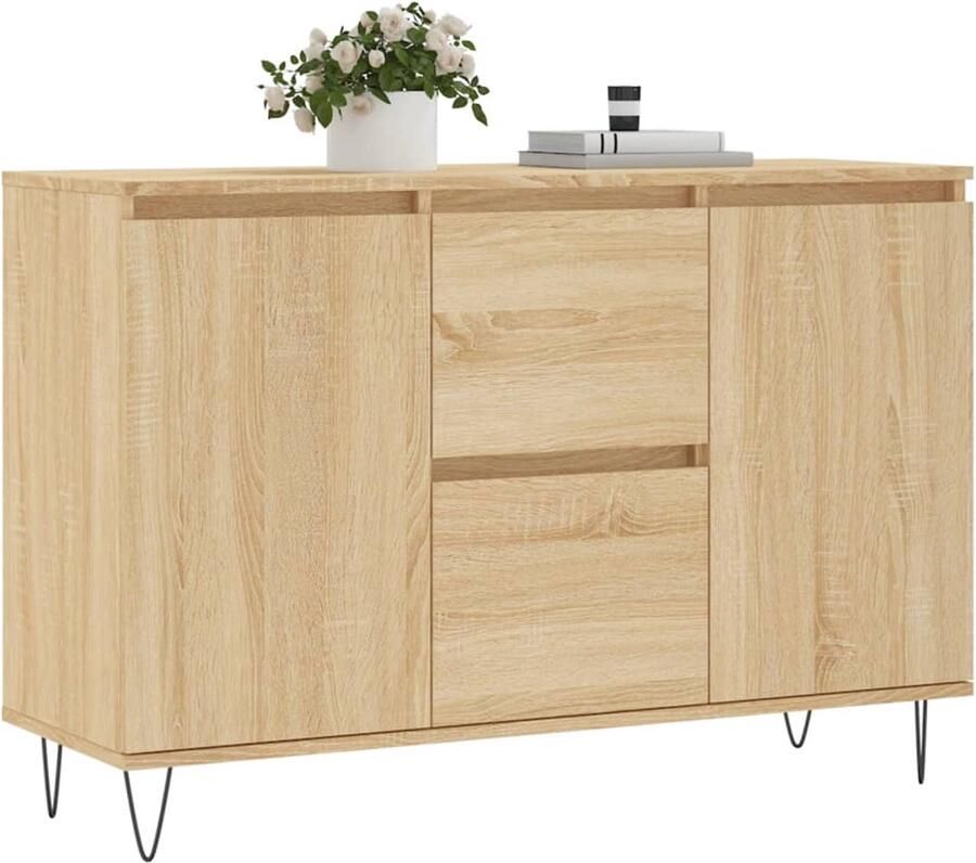 FIONERA Dressoir 104x35x70 cm bewerkt hout sonoma eikenkleurig