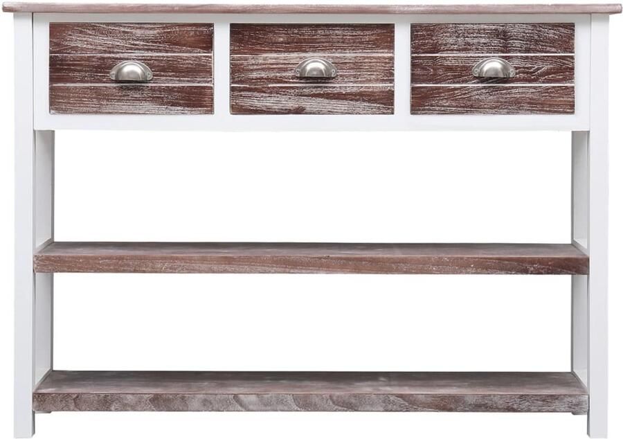 FIONERA Dressoir 108x30x76 cm massief paulowniahout antiekbruin