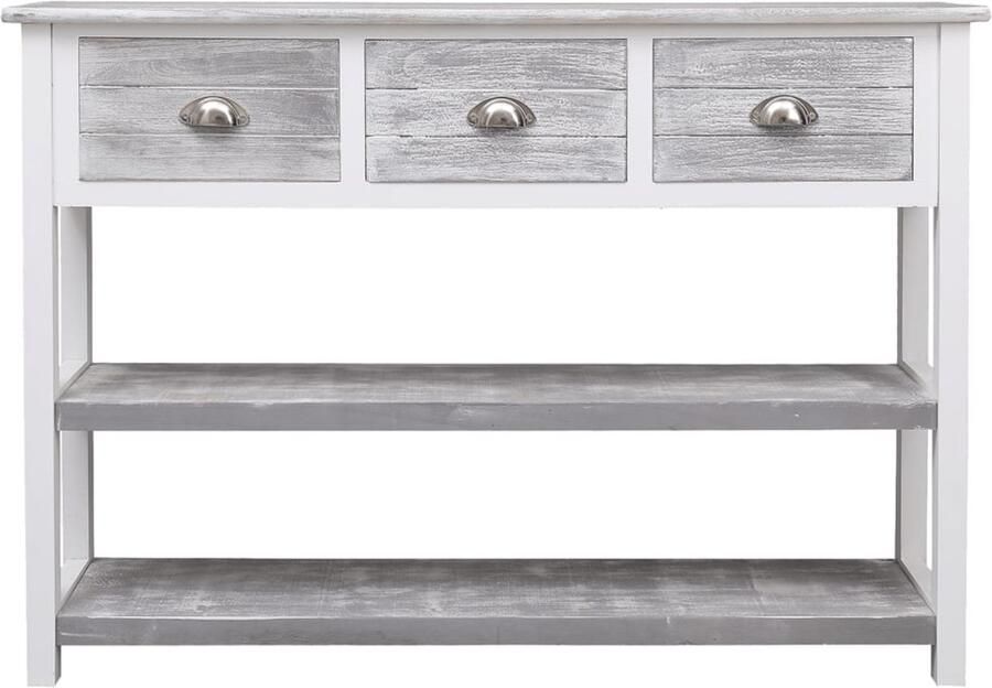 FIONERA Dressoir 108x30x76 cm massief paulowniahout antiekgrijs