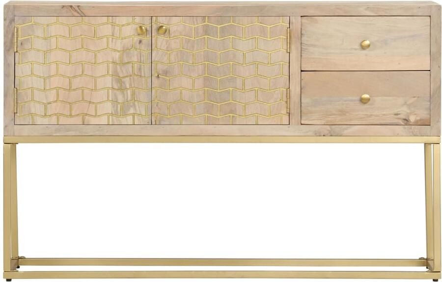 FIONERA Dressoir 120x30x75 cm massief mangohout goudkleurig
