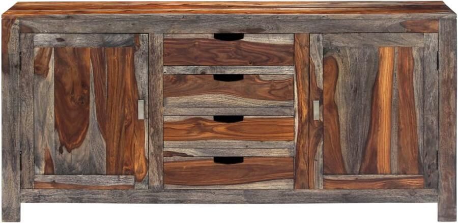 FIONERA Dressoir 160x40x75 cm massief sheeshamhout grijs