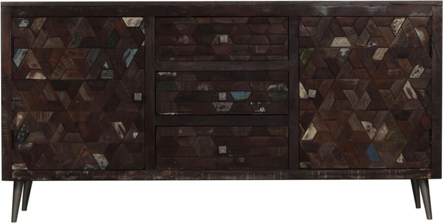 FIONERA Dressoir 160x40x80 cm massief gerecycled hout