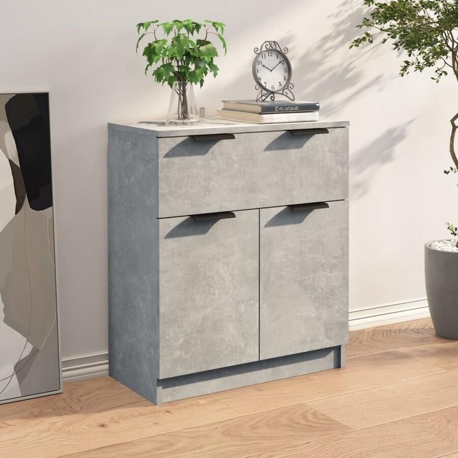 FIONERA Dressoir 60x30x70 cm bewerkt hout betongrijs