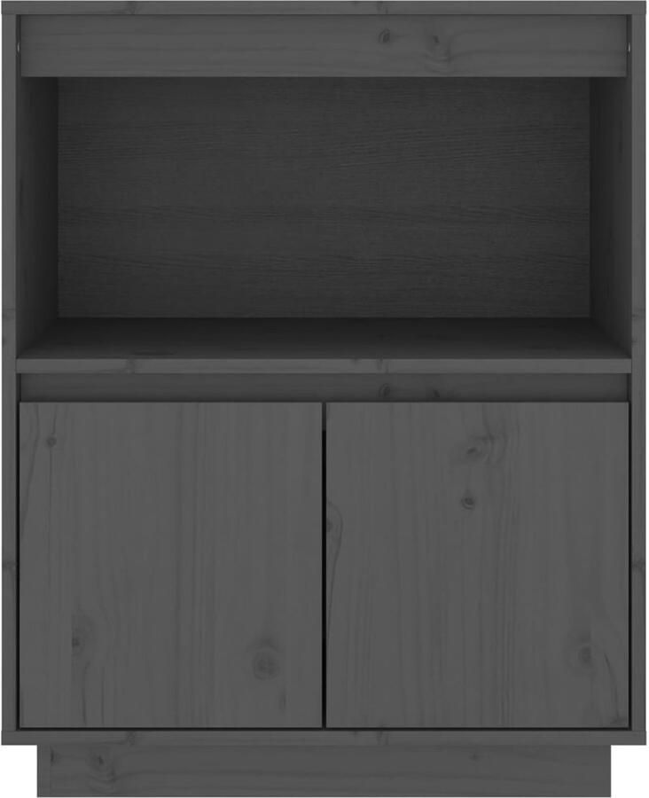 FIONERA Dressoir 60x34x75 cm massief grenenhout grijs