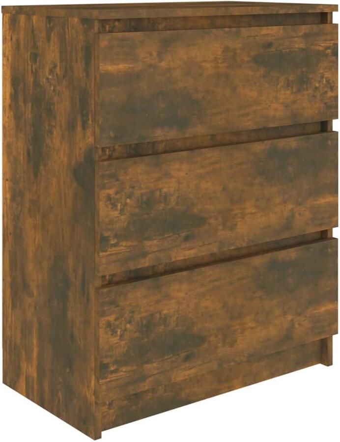 FIONERA Dressoir 60x35x76 cm bewerkt hout gerookt eikenkleurig