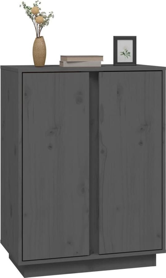 FIONERA Dressoir 60x35x80 cm massief grenenhout grijs