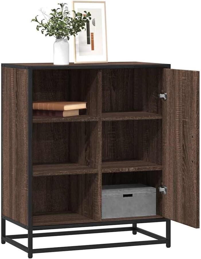 FIONERA Dressoir 62x35x76 cm bewerkt hout bruin eikenkleur