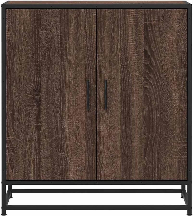 FIONERA Dressoir 68x35x76 cm bewerkt hout en metaal bruin eikenkleur
