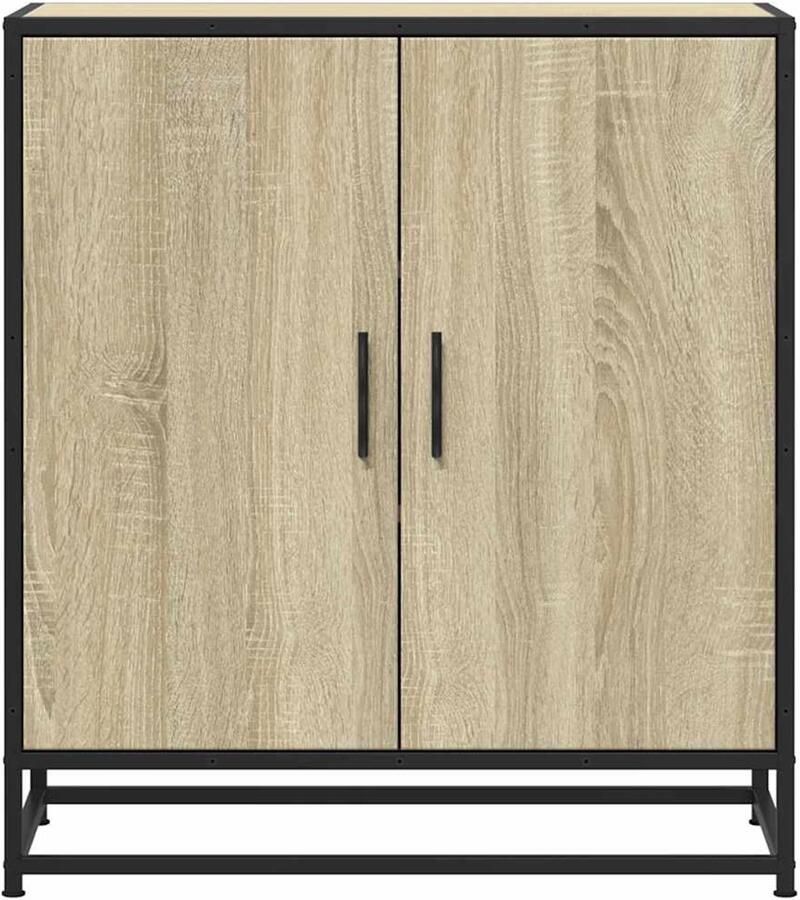 FIONERA Dressoir 68x35x76 cm bewerkt hout en metaal sonoma eikenkleur