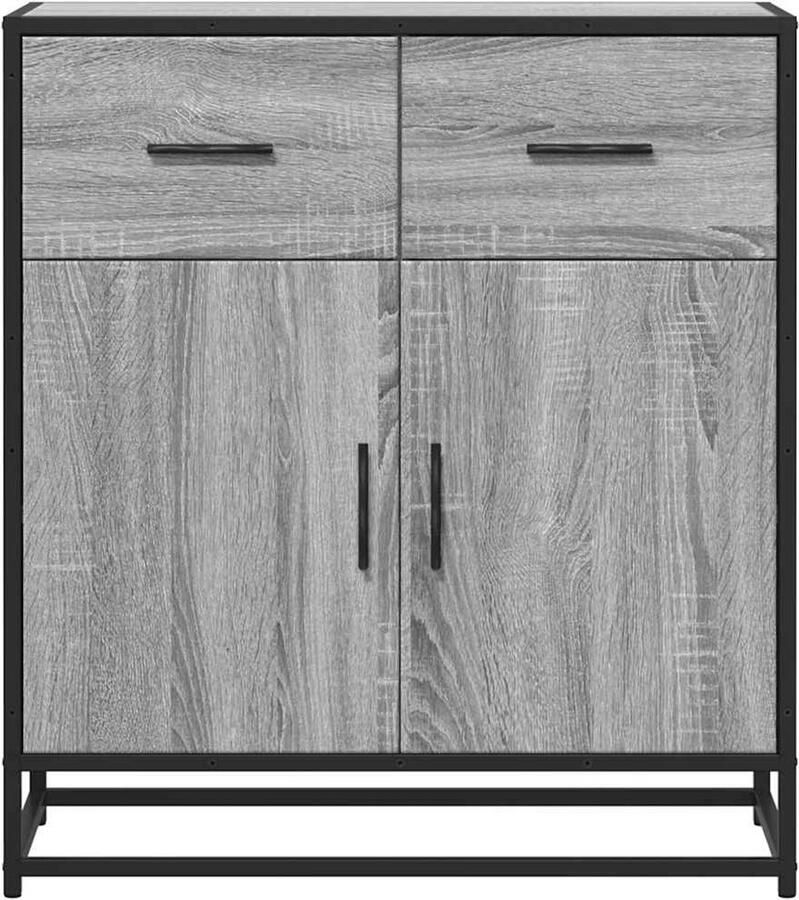 FIONERA Dressoir 68x35x76 cm bewerkt hout grijs sonoma eikenkleurig