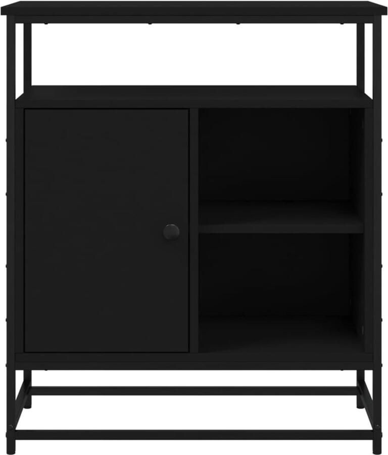 FIONERA Dressoir 69x35x80 cm bewerkt hout zwart