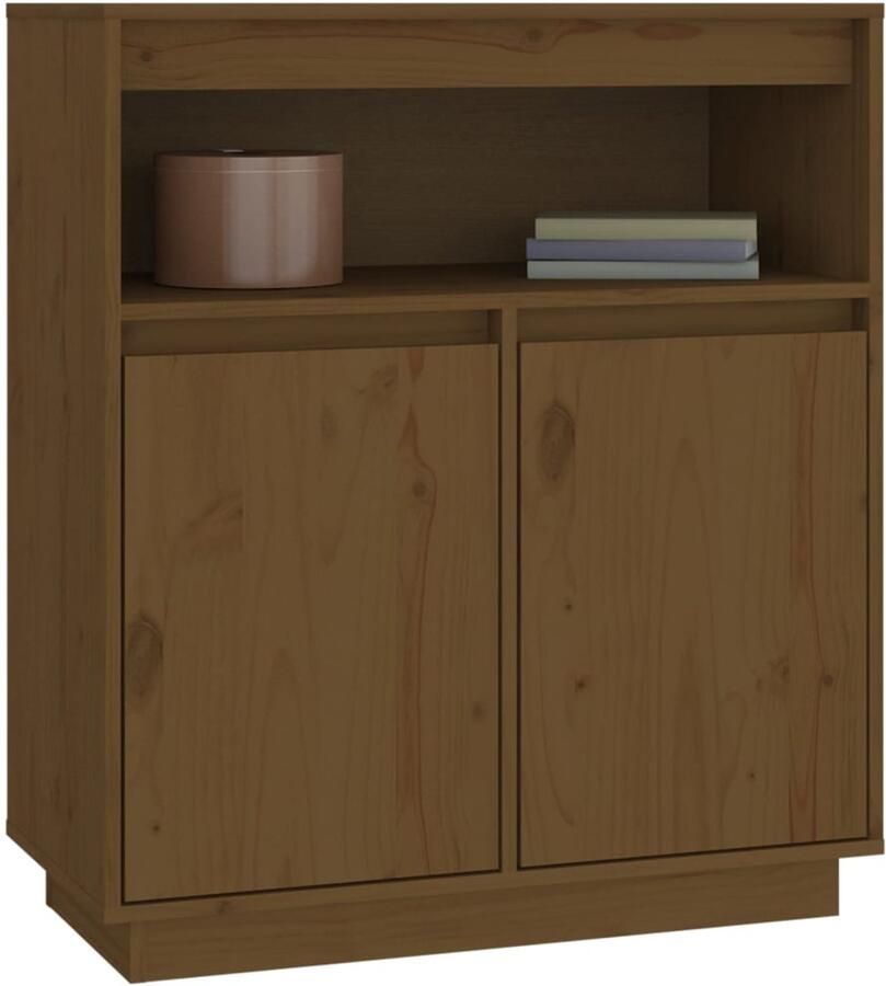 FIONERA Dressoir 70x34x80 cm massief grenenhout honingbruin