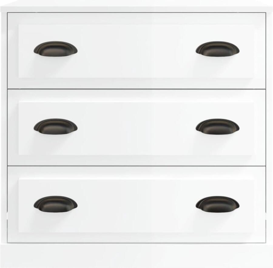 FIONERA Dressoir 70x35x67 5 cm bewerkt hout hoogglans wit