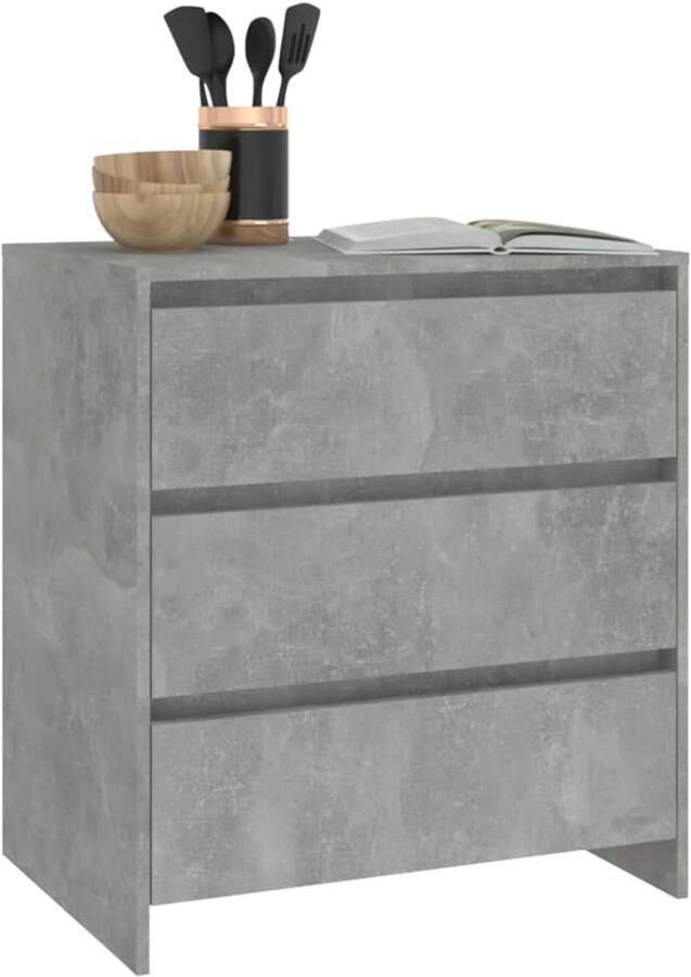 FIONERA Dressoir 70x41x75 cm bewerkt hout betongrijs