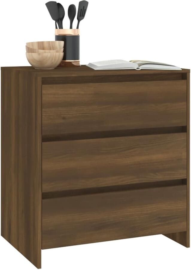 FIONERA Dressoir 70x41x75 cm bewerkt hout bruin eikenkleur