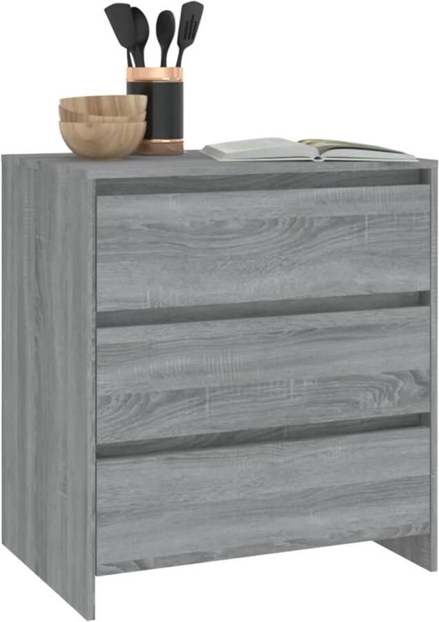 FIONERA Dressoir 70x41x75 cm bewerkt hout grijs sonoma eikenkleurig