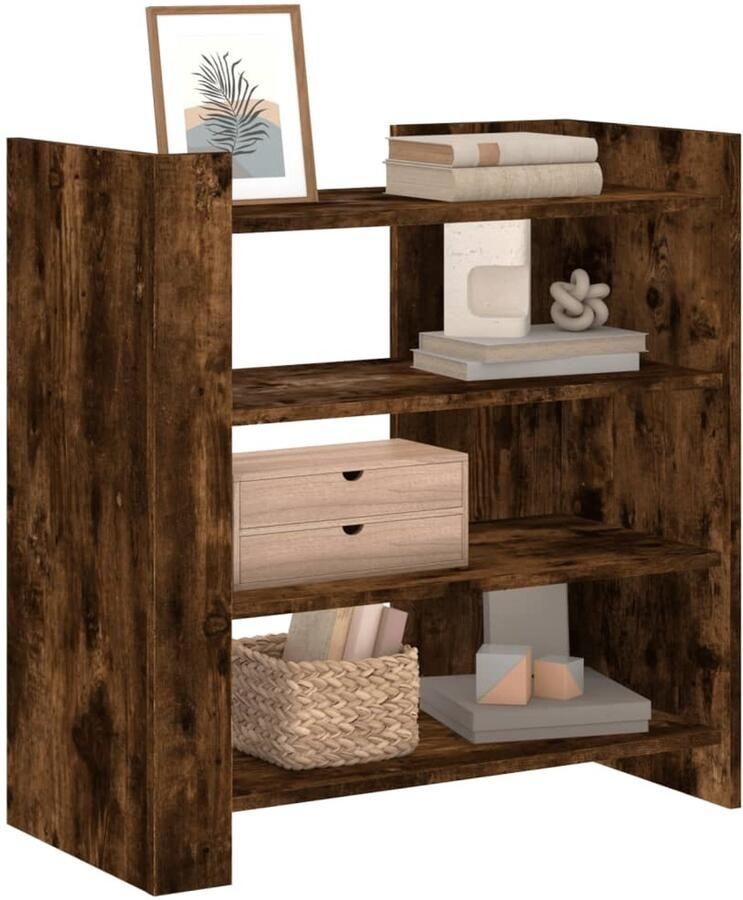 FIONERA Dressoir 73 5x35x75 cm bewerkt hout gerookt eikenkleurig