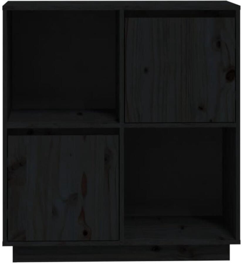 FIONERA Dressoir 74x35x80 cm massief grenenhout zwart