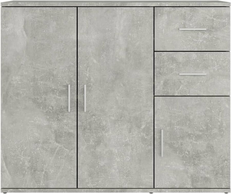 FIONERA Dressoir 91x29 5x75 cm bewerkt hout betongrijs