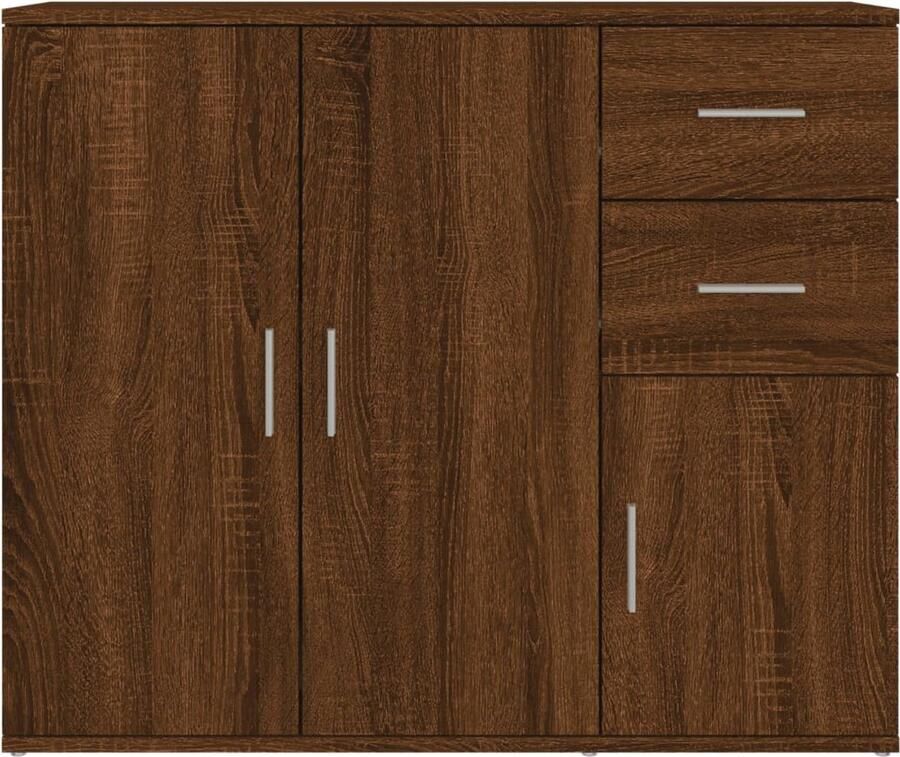 FIONERA Dressoir 91x29 5x75 cm bewerkt hout bruin eikenkleur