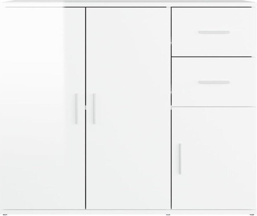 FIONERA Dressoir 91x29 5x75 cm bewerkt hout hoogglans wit
