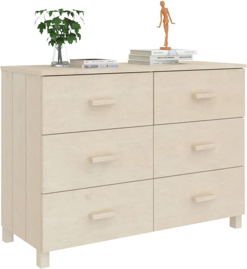 FIONERA Dressoir HAMAR 113x40x80 cm massief grenenhout honingbruin