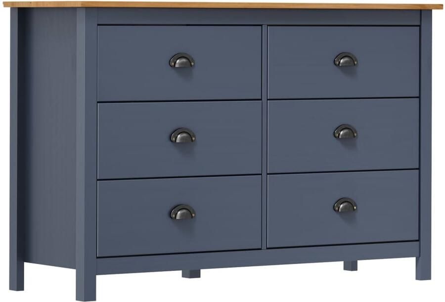 FIONERA Dressoir Hill 125x40x80 cm massief grenenhout grijs