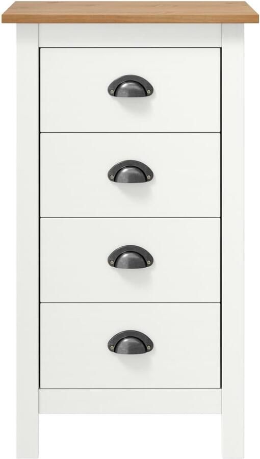 FIONERA Dressoir Hill 46x35x80 cm massief grenenhout wit